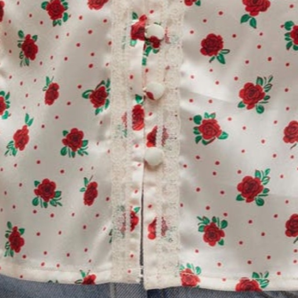 FREE PEOPLE FIELD OF ROSES SATIN TOP XL - Picture 6 of 12